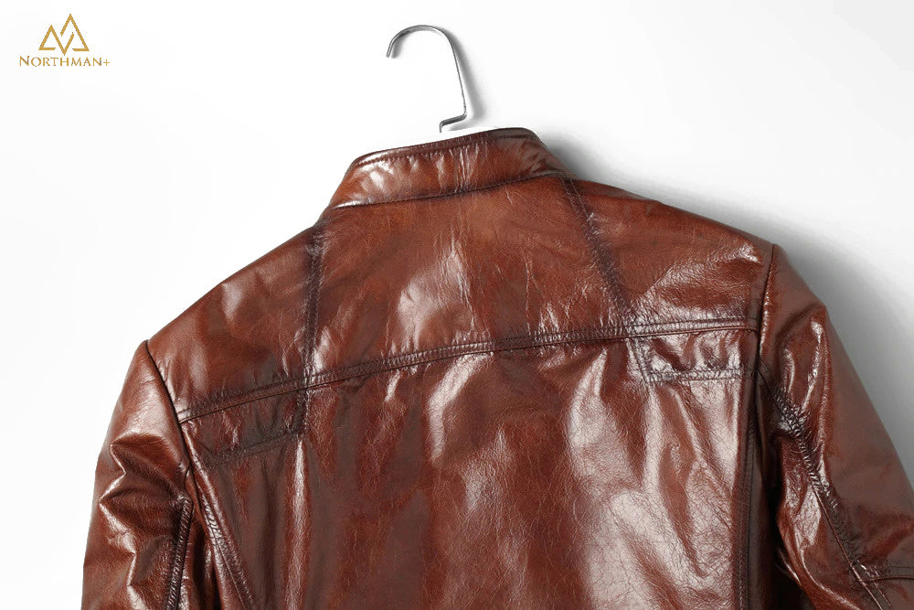 The Meteorite leather jacket in Brown