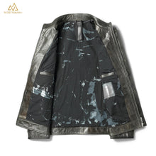 The Meteorite leather jacket in Olive