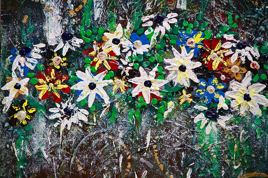 Canvas Art Hand Painting for Wall : A walk in the garden by Subuhi
