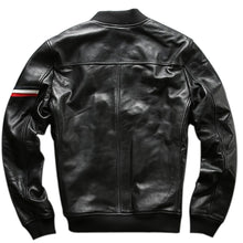 Men's Slim fit leather bomber jacket : The Lining bomber