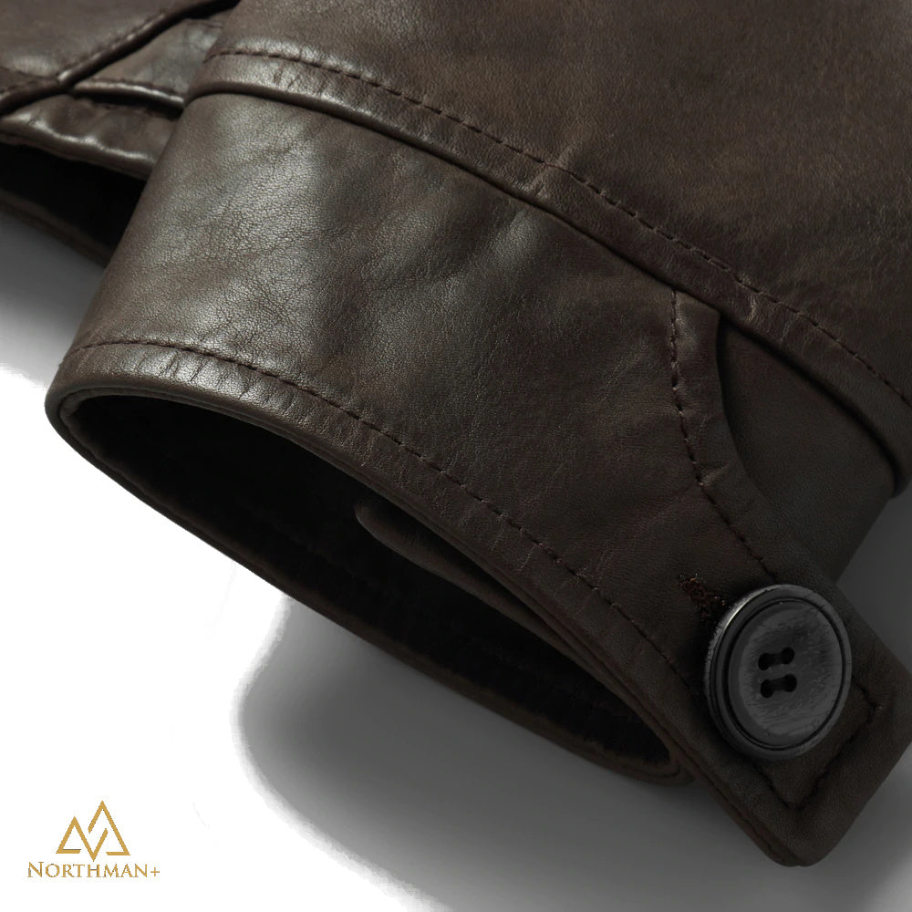 Lightning leather jacket in Olive by Northman+