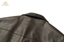 Lightning leather jacket in Olive by Northman+