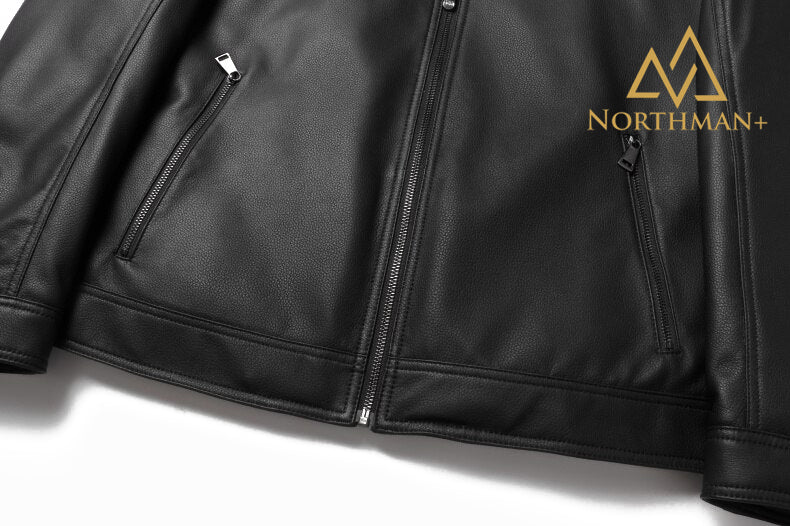 Pebble grain leather jacket V2