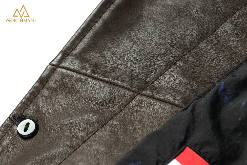 Lightning leather jacket in Olive by Northman+