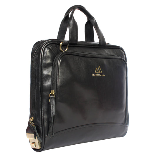 Leather Laptop Messenger Bag : The CEO Bag in Black