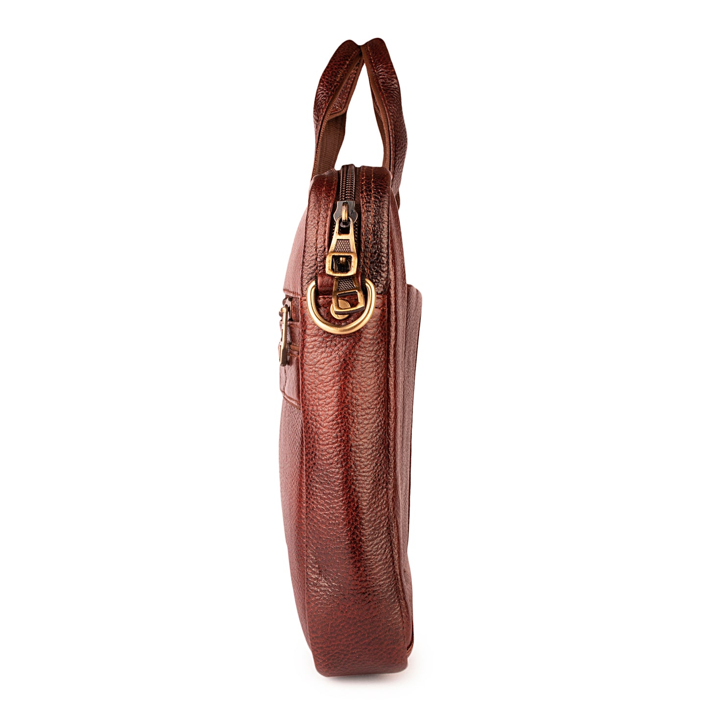 Zip-around briefcase bag in Burgundy brown