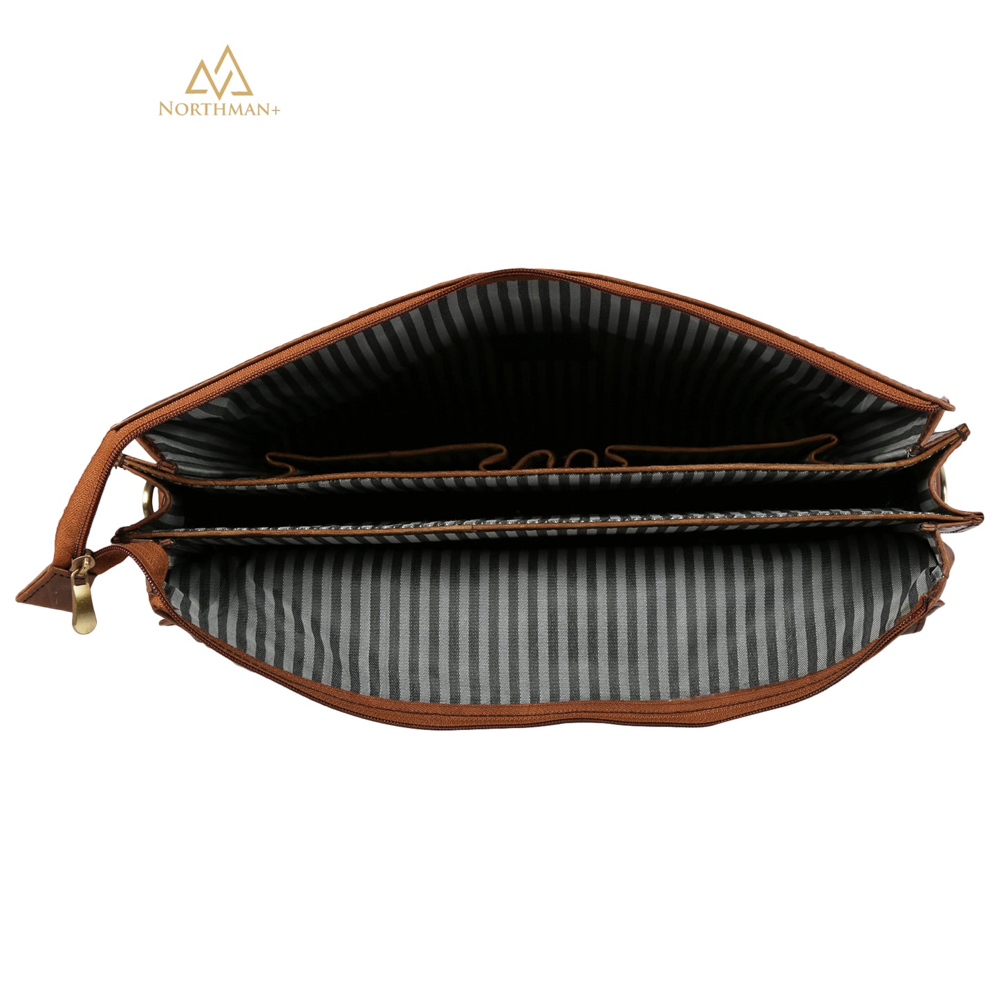 Zipped Pocket Messenger bag Dark Brown