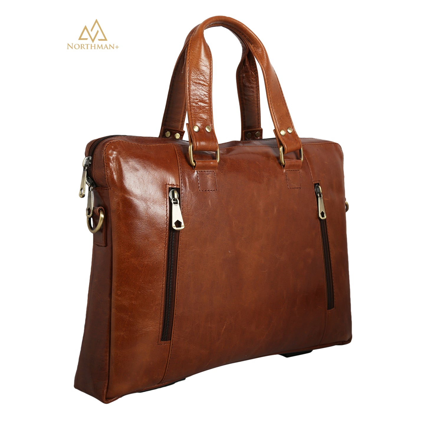 Zipped Pocket Messenger bag Tan Brown