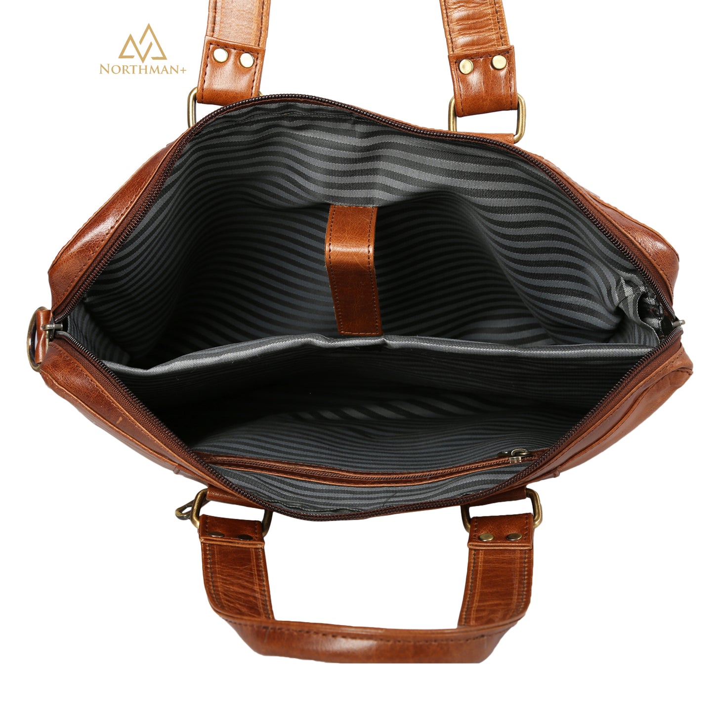 Zipped Pocket Messenger bag Tan Brown