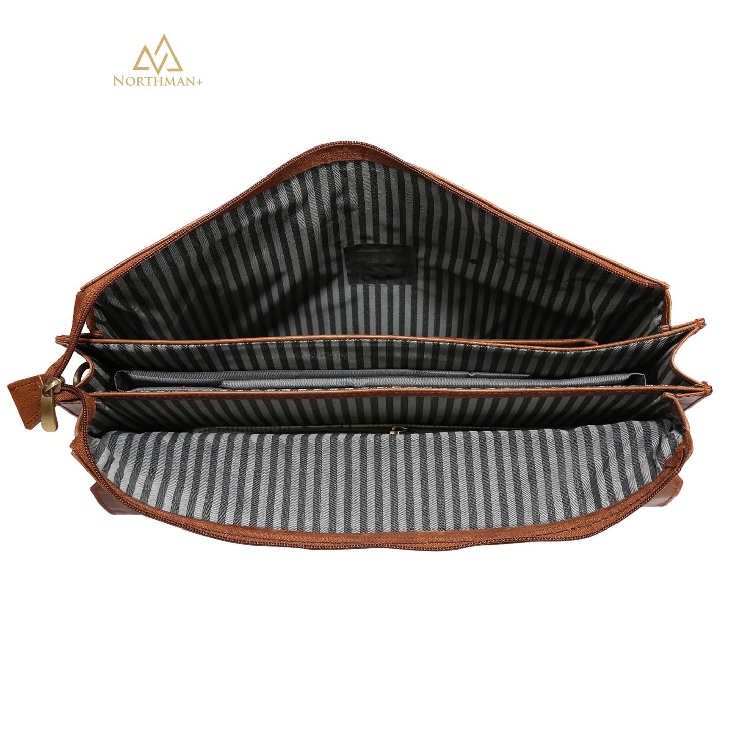 Zipped Pocket Messenger bag Tan Brown