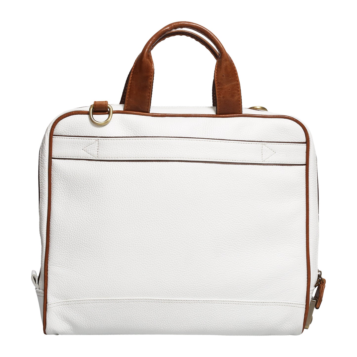 Leather Laptop Messenger Bag : The CEO Bag in White