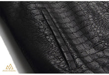 Men's Slim fit leather bomber jacket Alligator Embossed