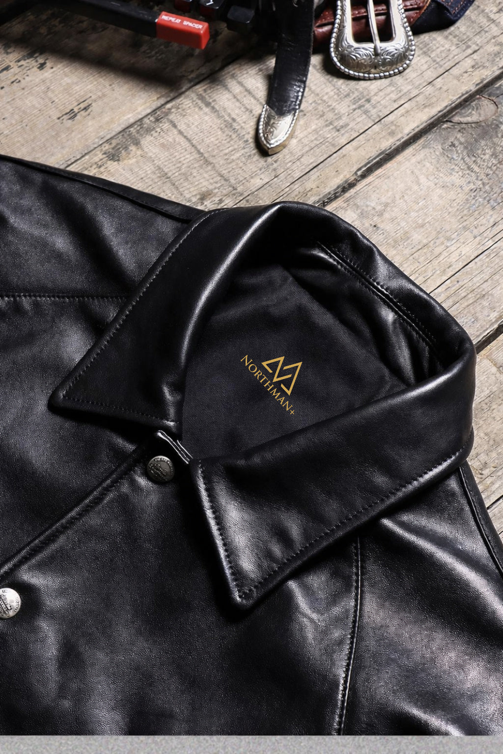 Blouson d'entraîneur en cuir de veau pleine fleur tanné végétal NorthmanPlus