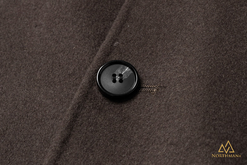 Trench-coat britannique en laine marron pour homme