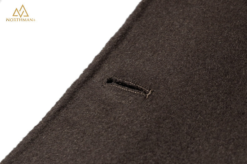 Trench-coat britannique en laine marron pour homme