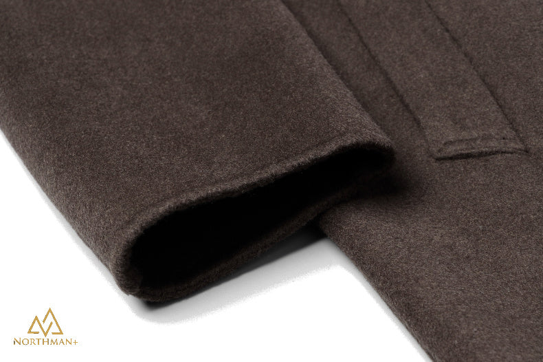 Trench-coat britannique en laine marron pour homme