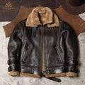 Blouson aviateur classique en cuir de mouton shearling B-3 par Northman+
