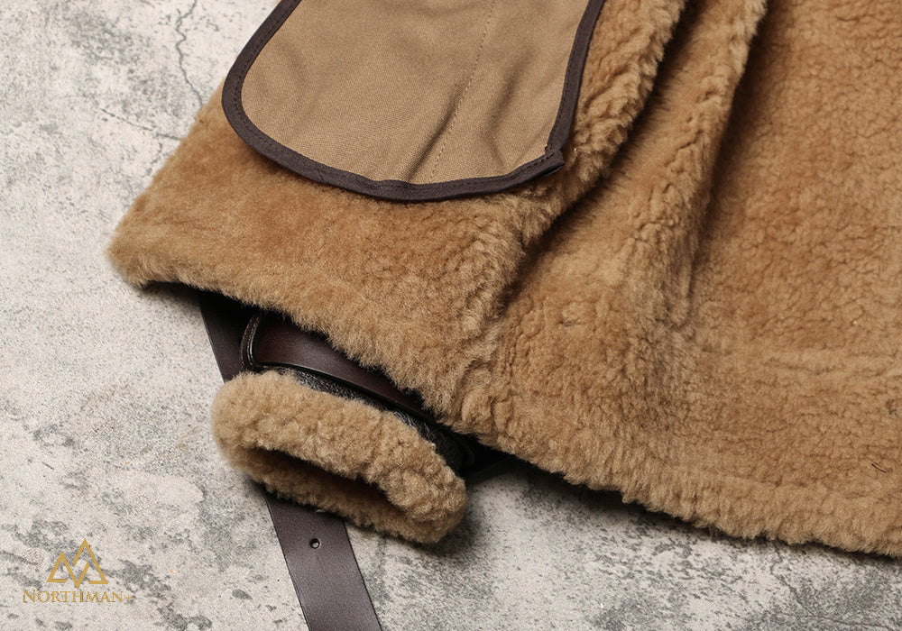 Blouson aviateur classique en cuir de mouton shearling B-3 par Northman+