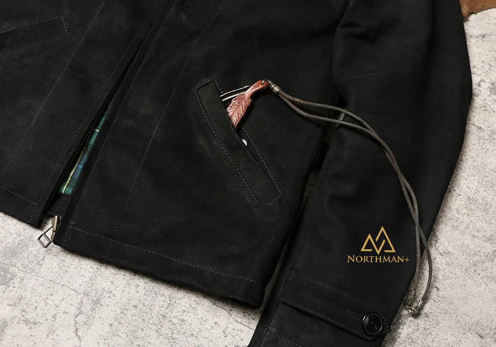 BLOUSON DEPP EN NUBUCK NOIR par NorthmanPlus