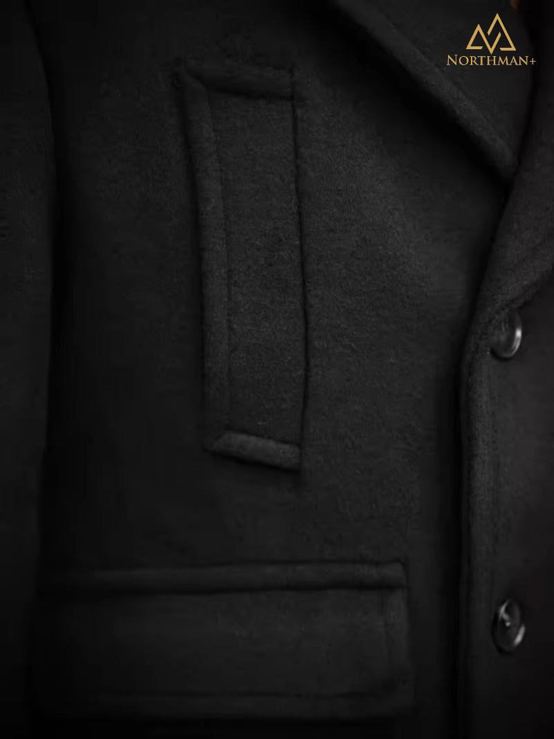 Caban en laine noir pour homme