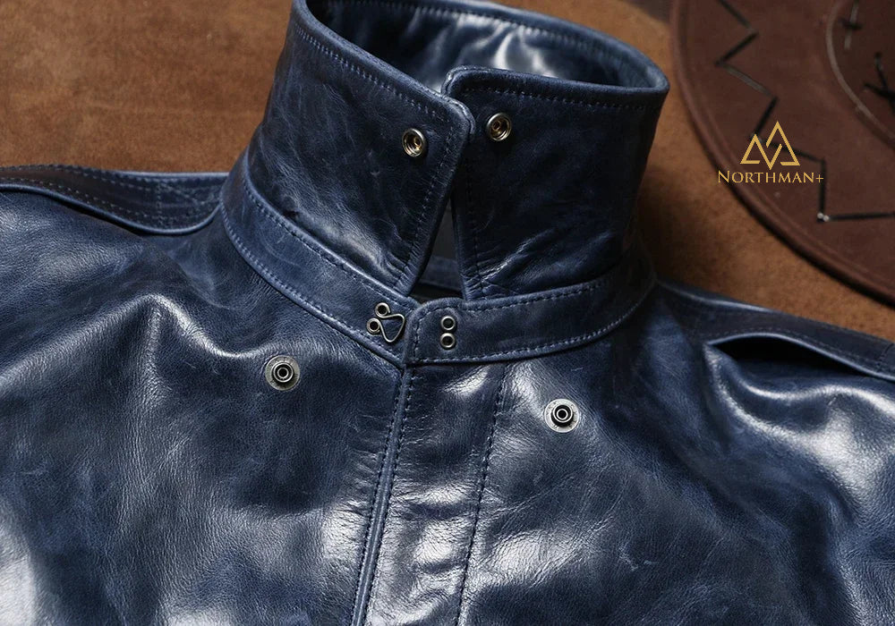TYPE A2 The Great Escape Veste en cuir A2 Blouson en cuir souple en veau batik Revers vintage