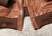 American Vintage Washed Aged Goatskin Jacket Men's A2 Bomber Jacket Lapel Flight Suit Genuine Leather Jacket
