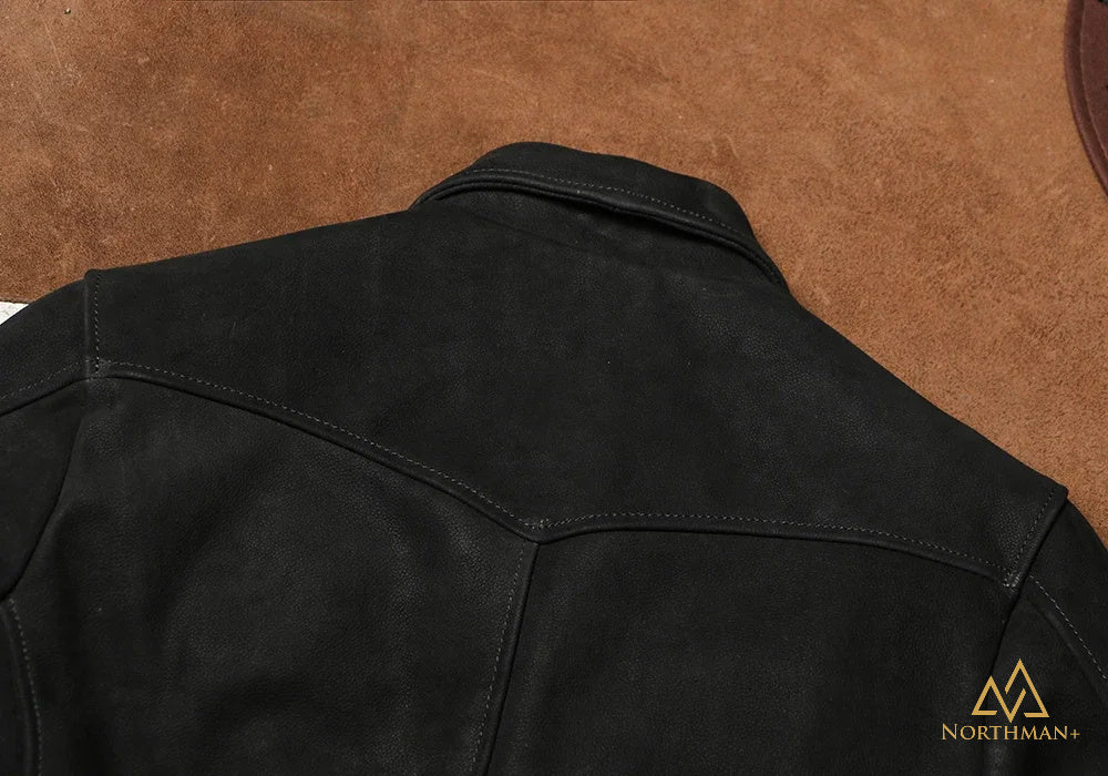 BLOUSON DEPP EN NUBUCK NOIR par NorthmanPlus