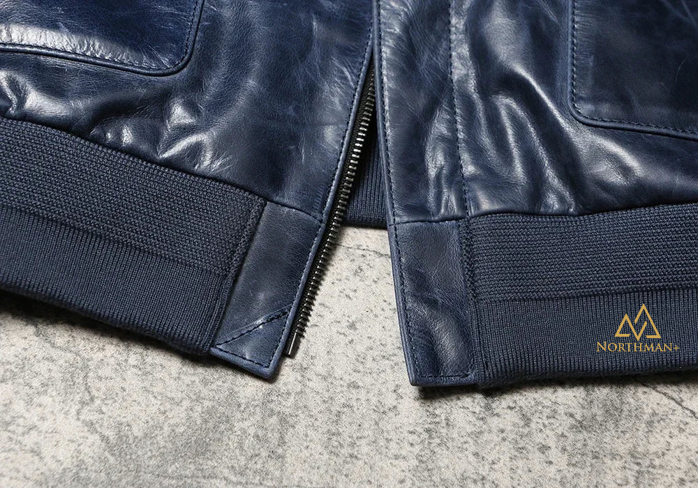 TYPE A2 The Great Escape Veste en cuir A2 Blouson en cuir souple en veau batik Revers vintage
