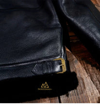 Classic B-3 Sheepskin Shearling Leather Bomber Jacket in Black by Northman+