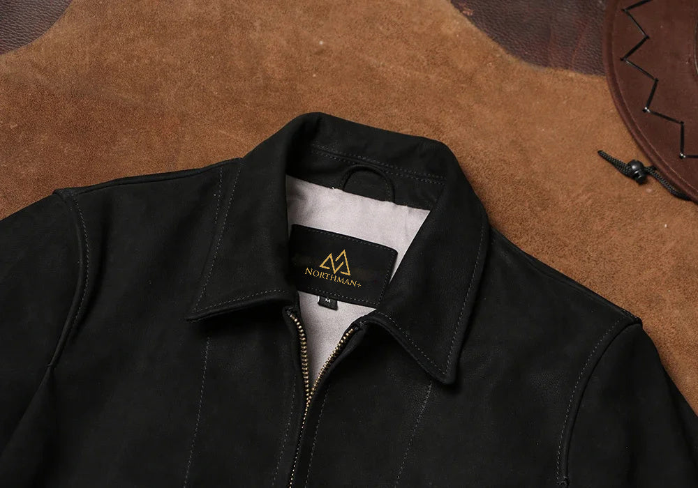 BLOUSON DEPP EN NUBUCK NOIR par NorthmanPlus