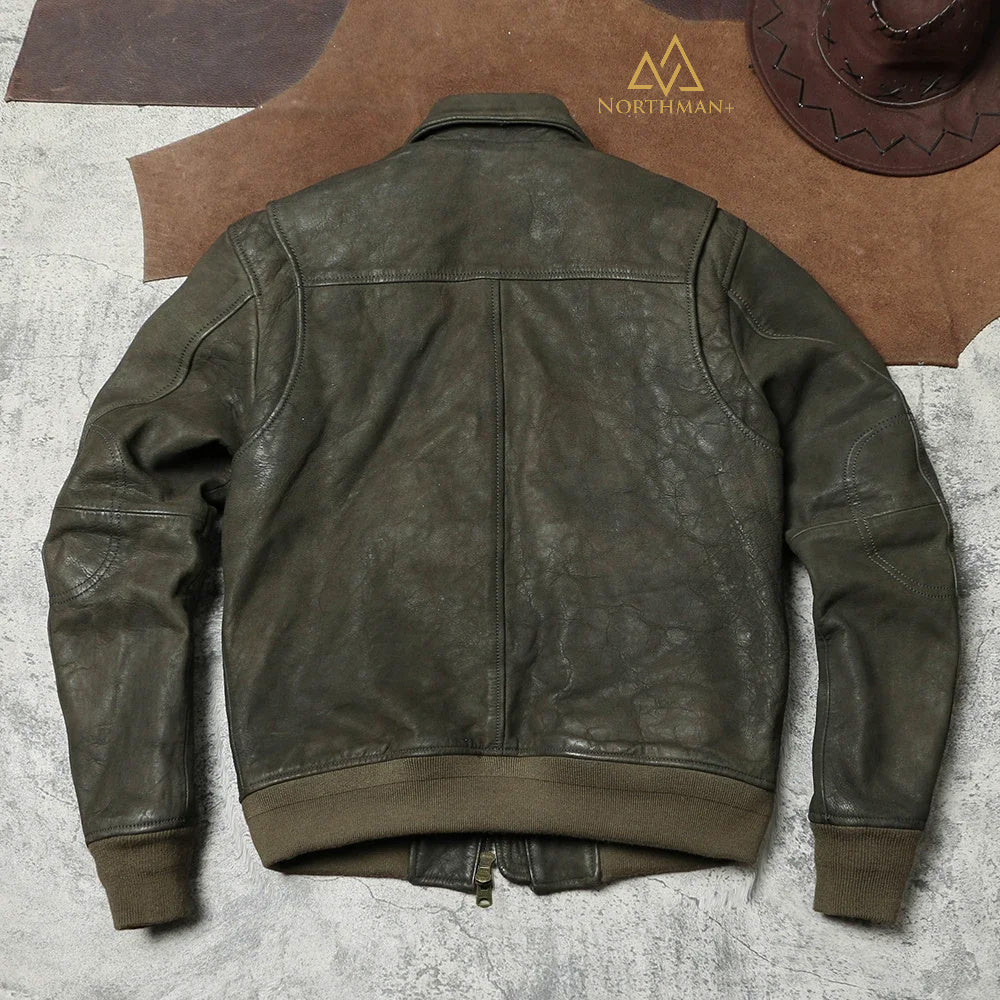BLOUSON D'AVIATEUR TYPE A2 COULEUR OLIVE