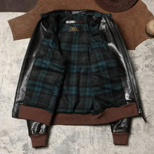 Escape American A2 Genuine Leather Jacket with A Lapel Collar, Short Leather Jacket, Hard Vegetable Tanned Cowhide Flight Suit