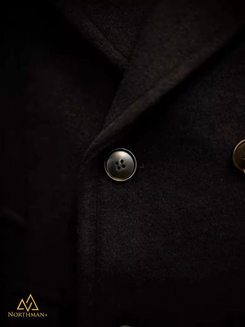 Caban en laine noir pour homme