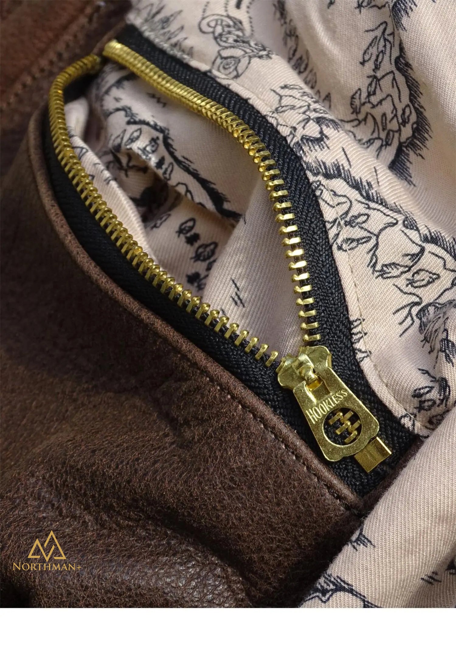 Blouson de motard NorthmanPus en cuir de veau pleine fleur brossé « California Ranger American Vintage » pour homme