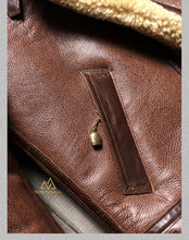 Classic B-3 Sheepskin Shearling Leather Bomber Jacket in Brown by Northman+