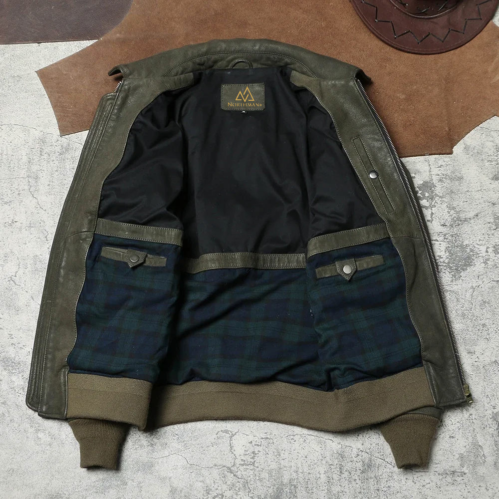BLOUSON D'AVIATEUR TYPE A2 COULEUR OLIVE
