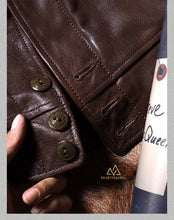 NorthmanPlus Washed Vegetable Tanned Goatskin Men's Highland Barley Collar Vintage Genuine Leather Jacket