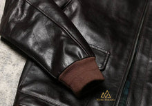 Escape American A2 Genuine Leather Jacket with A Lapel Collar, Short Leather Jacket, Hard Vegetable Tanned Cowhide Flight Suit