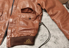 American Vintage Washed Aged Goatskin Jacket Men's A2 Bomber Jacket Lapel Flight Suit Genuine Leather Jacket