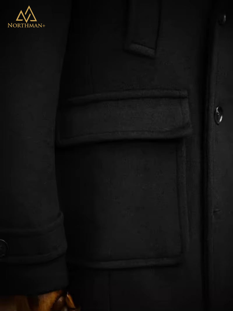 Caban en laine noir pour homme