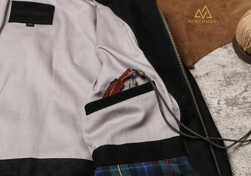 BLOUSON DEPP EN NUBUCK NOIR par NorthmanPlus
