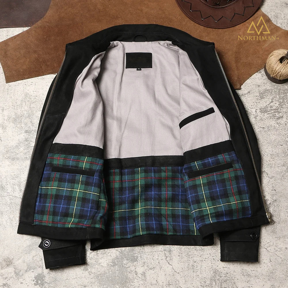 BLOUSON DEPP EN NUBUCK NOIR par NorthmanPlus