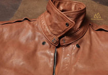 American Vintage Washed Aged Goatskin Jacket Men's A2 Bomber Jacket Lapel Flight Suit Genuine Leather Jacket