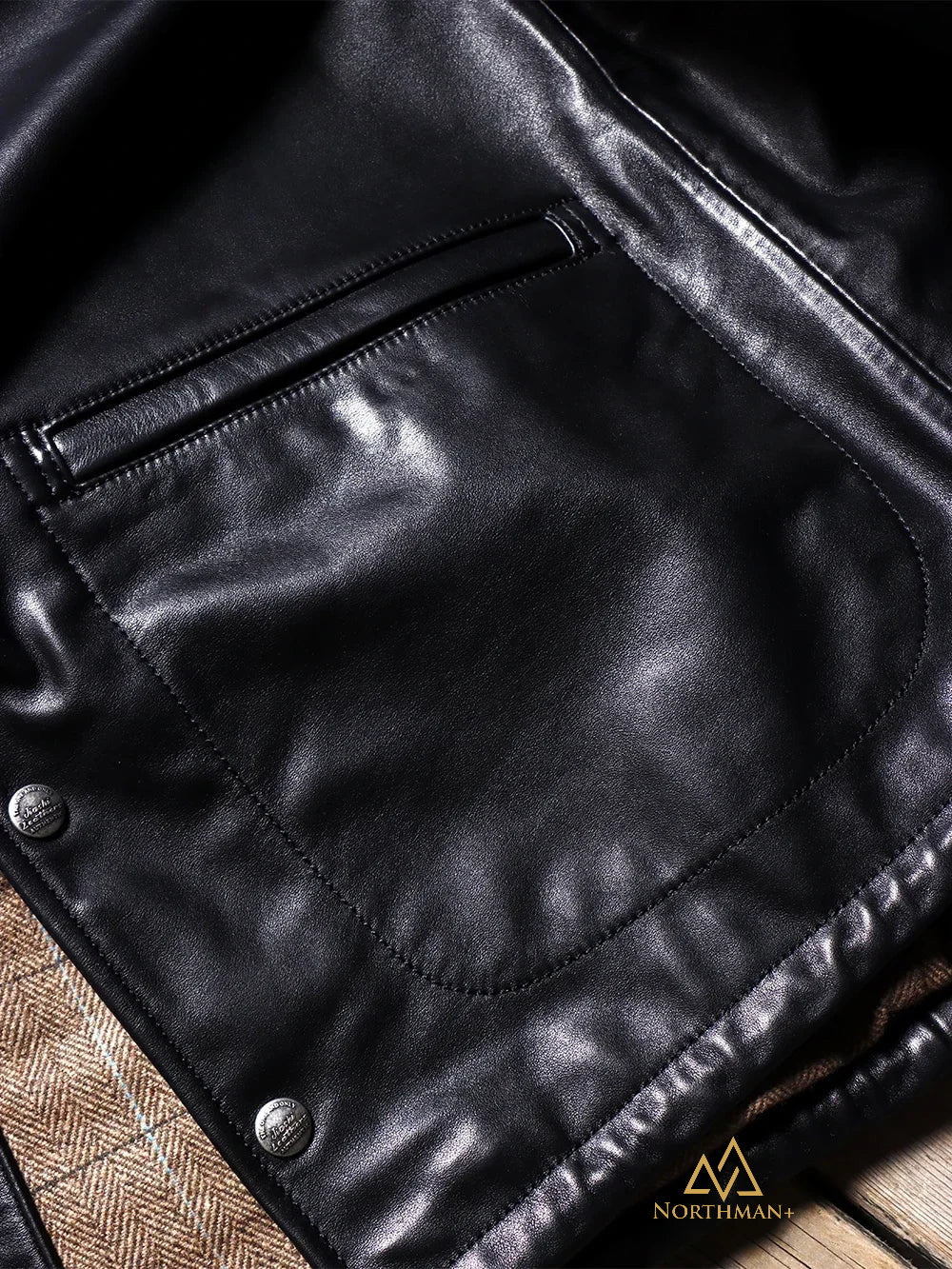Blouson d'entraîneur en cuir de veau pleine fleur tanné végétal NorthmanPlus