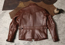 NorthmanPlus Vintage Men's Lapel Collar Heavy-duty Wax Dyed CalfSkin Motorcycle Leather Jacket
