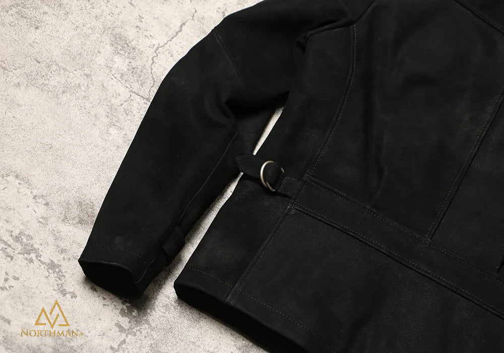 BLOUSON DEPP EN NUBUCK NOIR par NorthmanPlus
