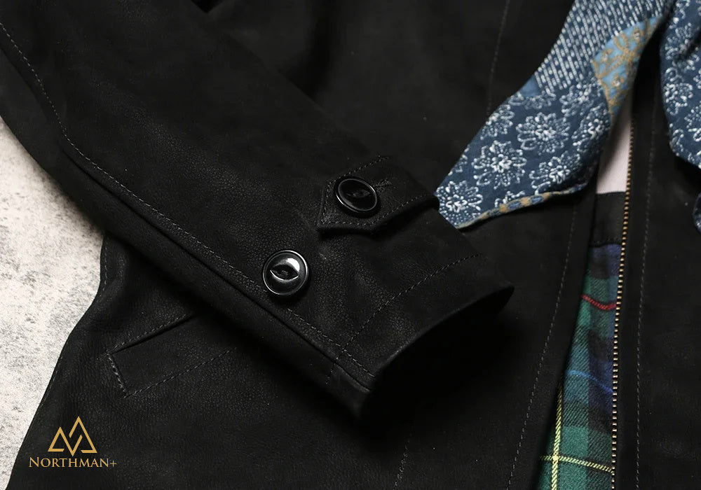 BLOUSON DEPP EN NUBUCK NOIR par NorthmanPlus