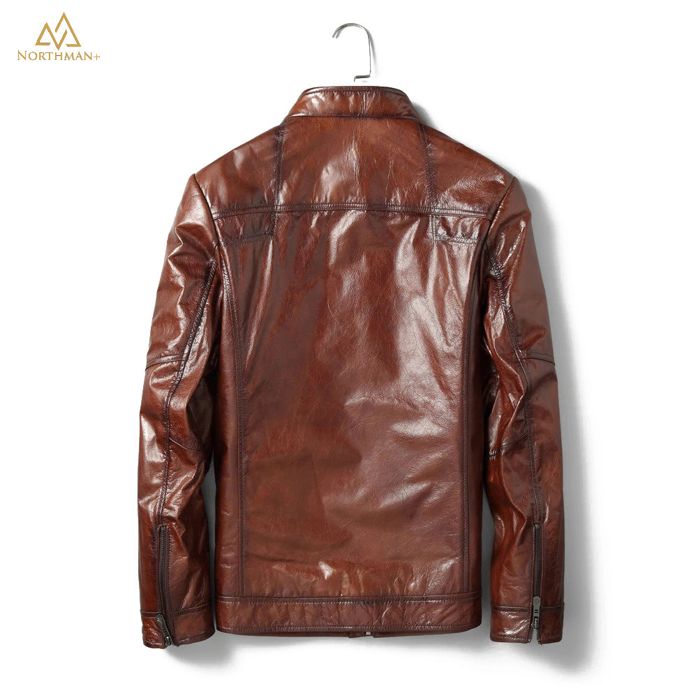 The Meteorite leather jacket in Brown