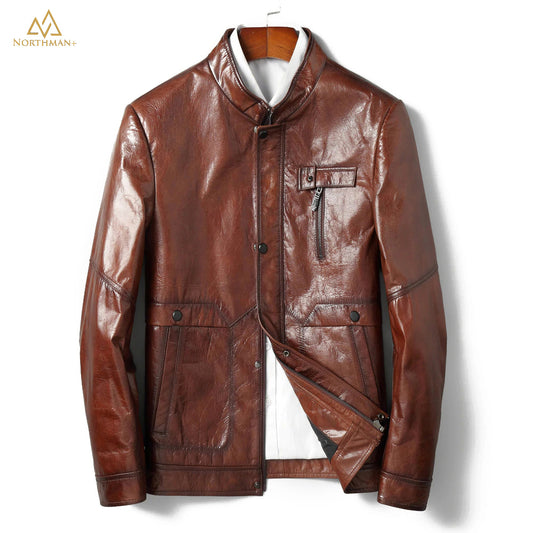 The Meteorite leather jacket in Brown
