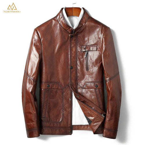 The Meteorite leather jacket in Brown